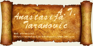 Anastasija Taranović vizit kartica